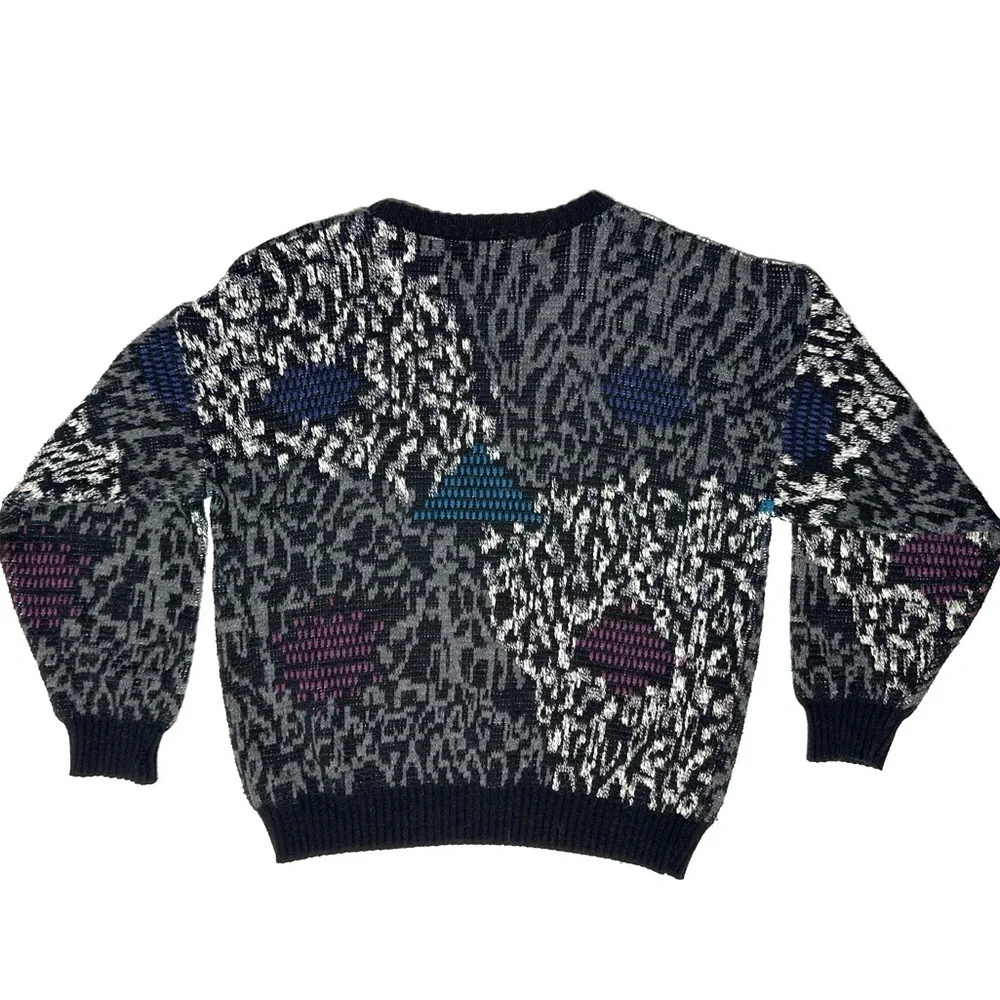 Vintage Michael Gerald 80s 90s Retro Knit Sweater Cobain Size Large